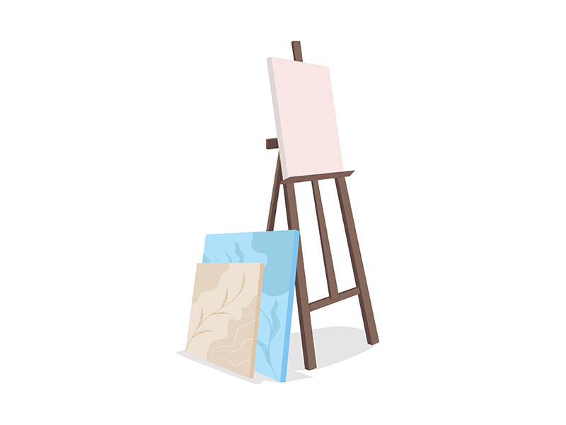 Easel with canvas semi flat color vector object