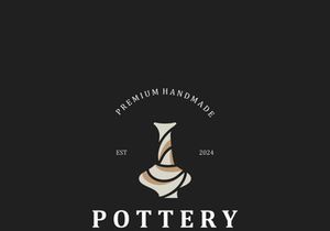 Pottery logo design handmade, creative traditional mug craft concept inspiration nature workshop