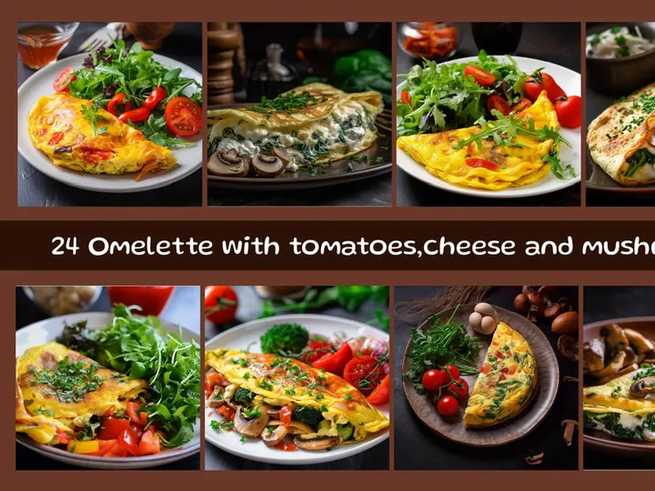 Omelette with tomatoes,cheese and mushrooms