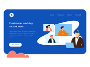 Online meeting for business flat vector illustration