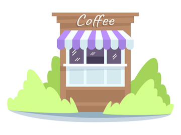 Coffee stall semi flat RGB color vector illustration preview picture