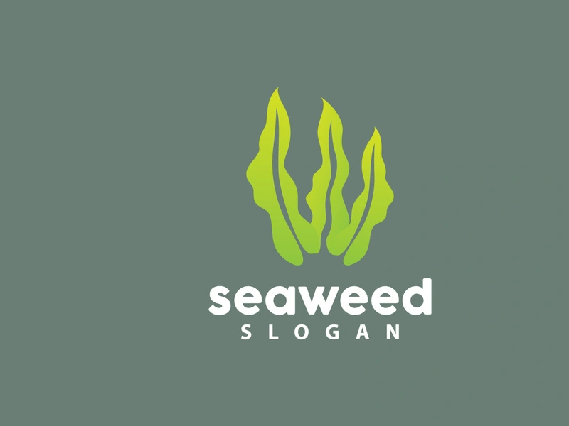 Seaweed Logo, Underwater Plant Vector