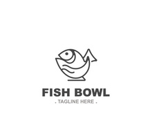 Fish bowl logo design, restaurant logo symbol minimal illustration design