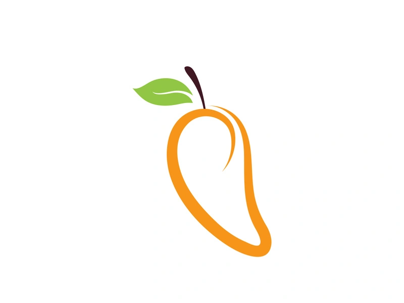 Mango in flat style. Mango vector logo. Mango
