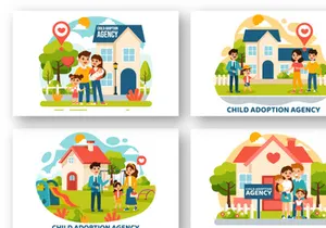 12 Child Adoption Agency Illustration