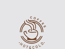 Coffee drink logo vintage retro design simple concept illustration