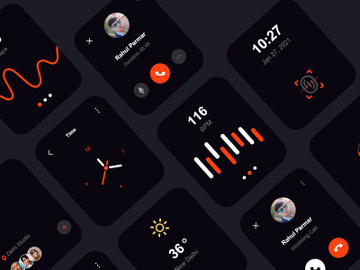 Clock Watch UI Kits - 2 Color Options preview picture
