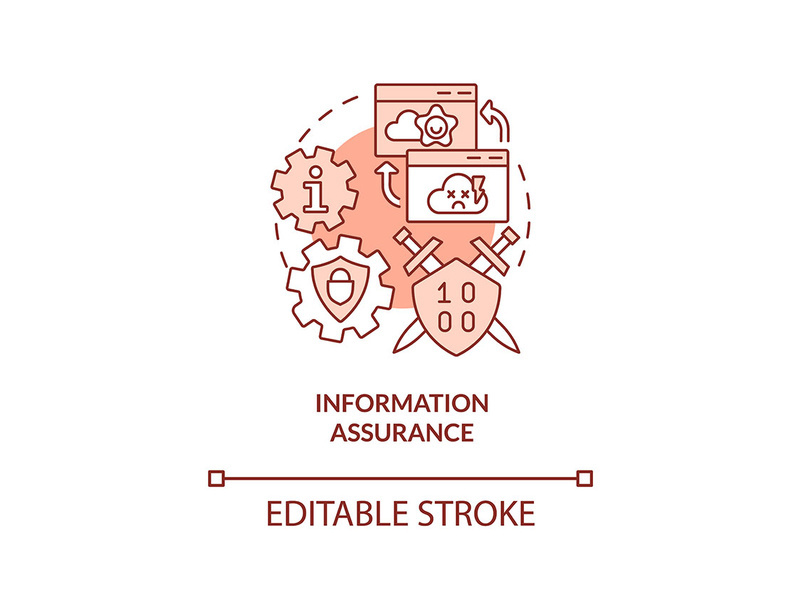 Information assurance red concept icon