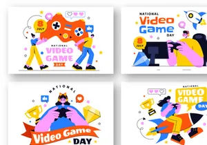 10 National Video Game Day Illustration