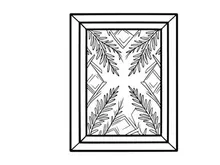 Christmas pine branch sketch in a picture frame for holiday greeting card design