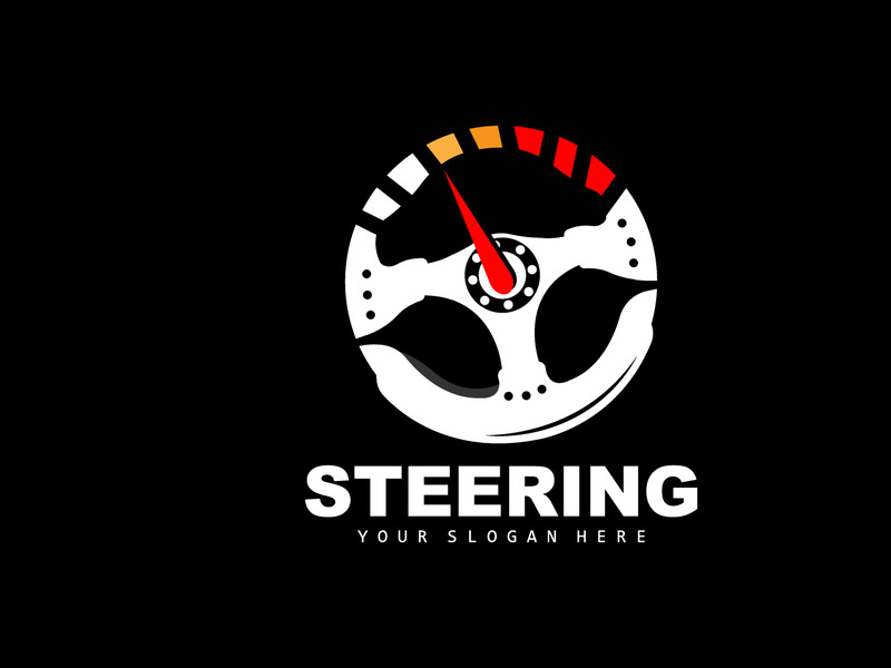 Car Steering Logo, Driver Vector