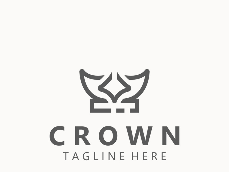 Premium style crown logo vintage abstract symbol. Royal king icon. Modern luxury brand element sign. Vector illustration