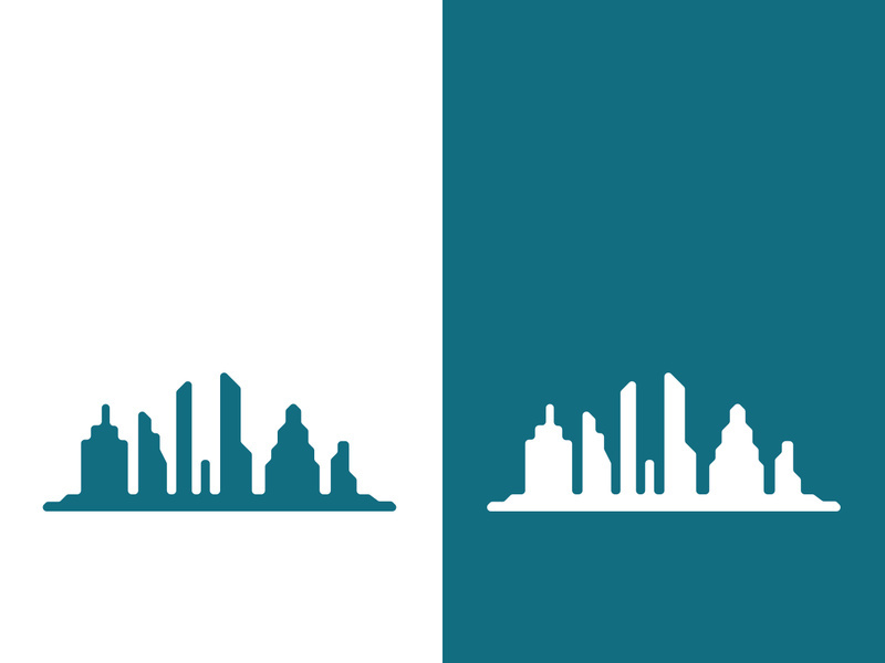 Modern city skyline icon silhouette vector illustration design