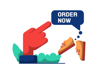 order online advertising flat illustration