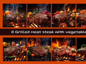Grilled meat steak with vegetables preview picture