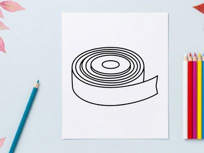 Roll of white adhesive tape isolated on plain background. Industrial sticky binding strip for packaging, sealing, and crafting applications.