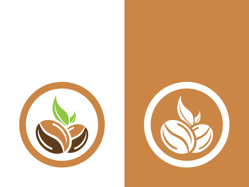 Coffee bean icon vector illustration template