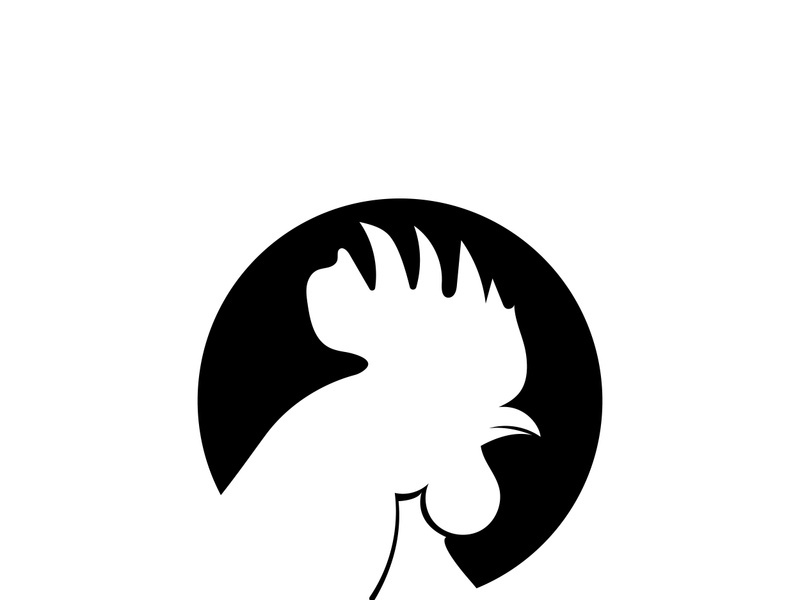 Rooster head logo template vector