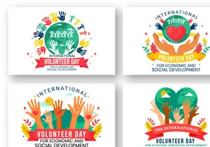 11 Volunteer Day for Economic and Social Development Illustration