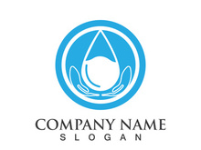 Blue water drop vector logo icon illustration images