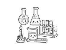 Cute lab equipment vector illustration flat design science