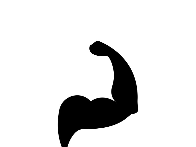 Arm muscle silhouette logo biceps icon vector illustration