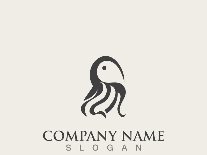 Jellyfish icon illustration design, simple logo template vector