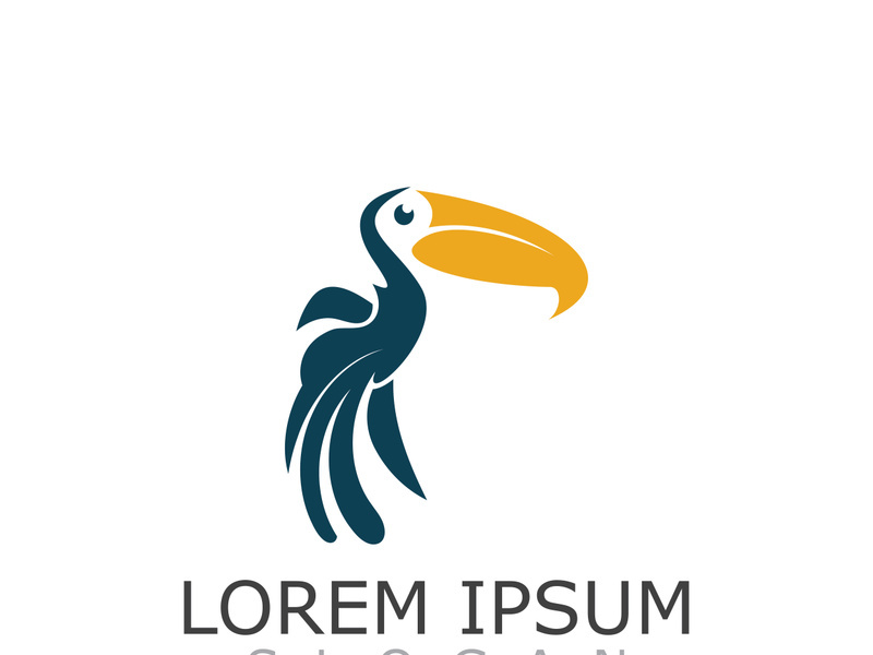 Toucan simple logo design image bird vector illustration