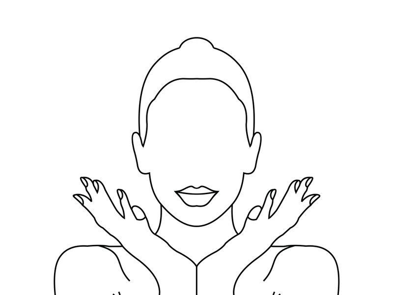 Beauty Woman Line Art, Wall Decoration