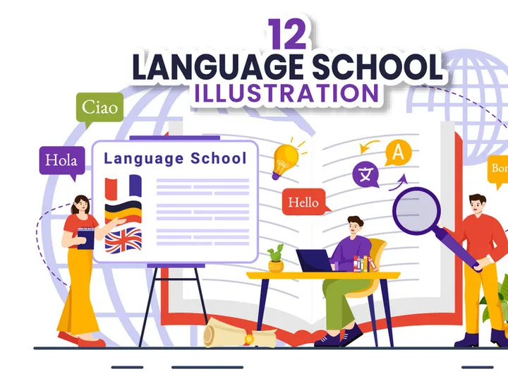 12 Language School Illustration