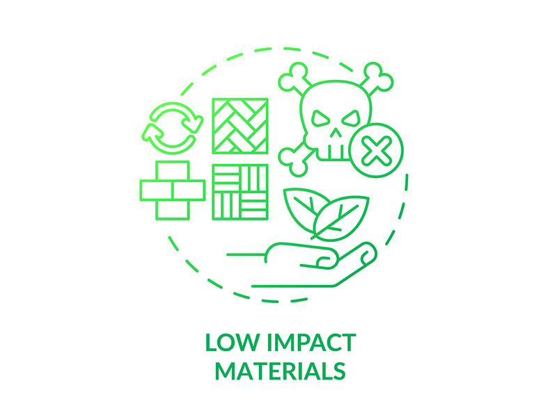 Low impact materials green gradient concept icon
