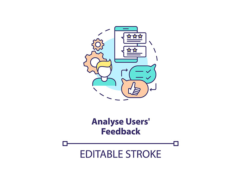 Analyse users feedback concept icon