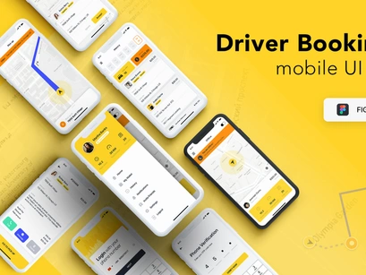 Taxi Driver Booking UI Kit for FIGMA