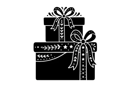 Cajas de regalo navideñas apiladas con cintas y moños para celebración festiva