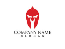 Spartan gladiator helmet logo vector