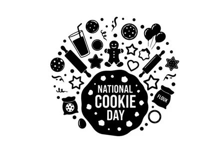 national cookie day celebration flat design vector illustration