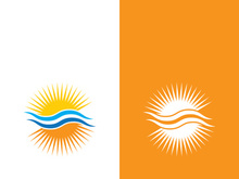 Creative sun concept logo illustration design template