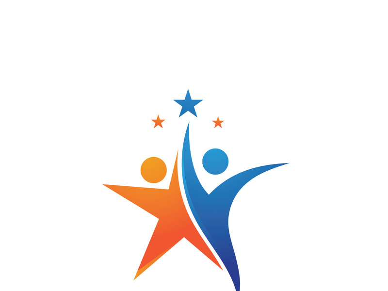 Star success people care logo and symbols