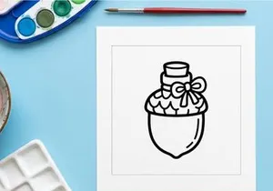 Pote de doces de Halloween desenhado à mão com laço. Ilustração de recipiente de guloseimas para decorações festivas.