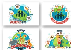 11 World Zoonoses Day Vector Illustration