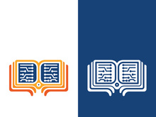 Digital book logo technology vector icon design