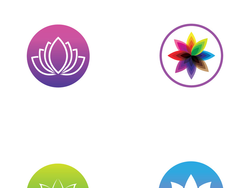 Colorful lotus flower logo design.