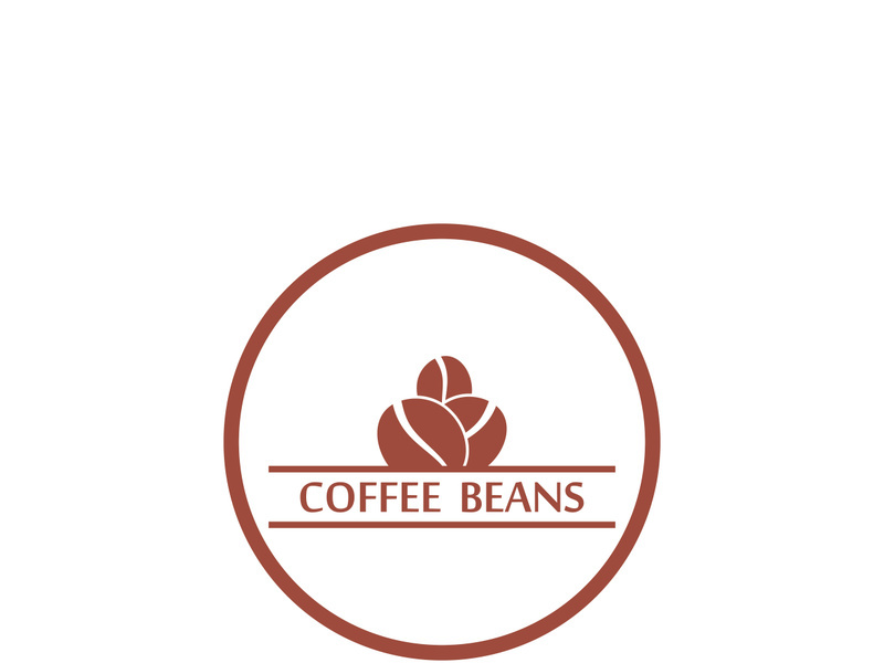 Coffee bean logo for cafe, business, label.