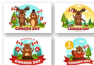 12 Happy Canada Day Illustration