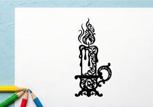 Hiasan lilin besi tempa hitam elegan dengan desain rumit