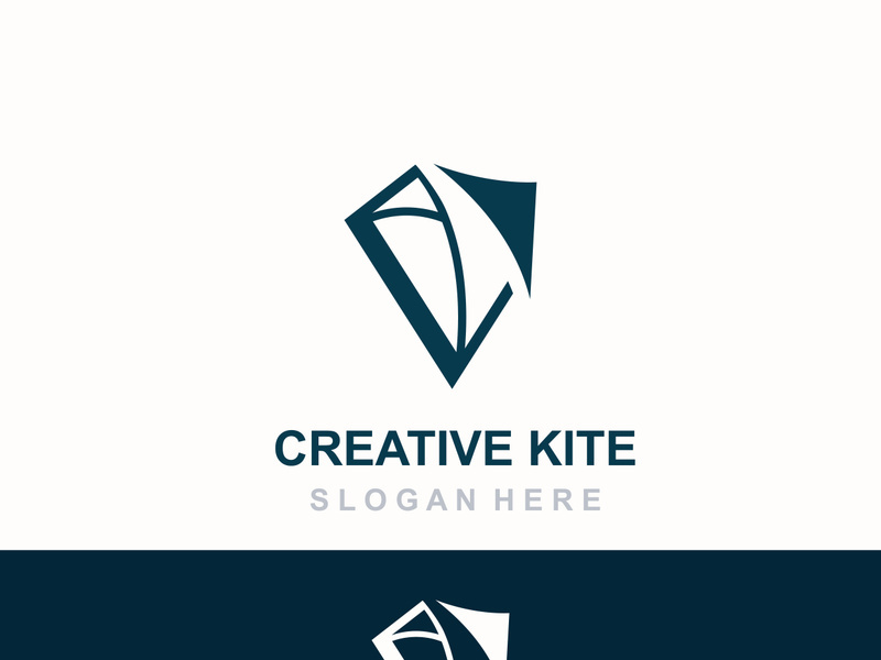 Kite logo design, flying paper kite Flat illustration vector company template