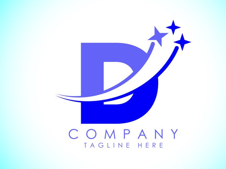 Initial alphabet with swoosh and star sign. Shooting star logo design vector template for business and company identity