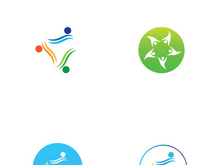 Community of people logo design with creative idea.