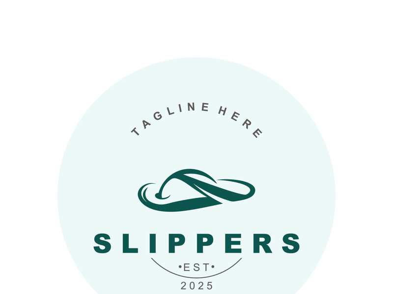 Slippers Logo creative Design vintage Concept Illustration Symbol Icon