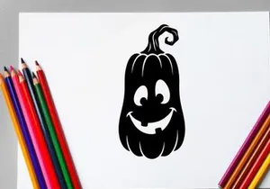 Cute Halloween Pumpkin Character with Smiling Face and Big Eyes
